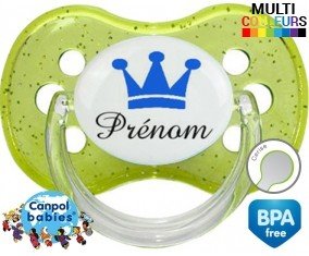 Couronne bleu + prénom: Sucette Cerise-su7.fr