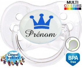 Couronne bleu + prénom: Sucette Cerise-su7.fr