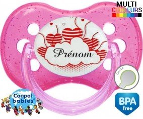 Nuage cœur + prénom: Sucette Cerise-su7.fr