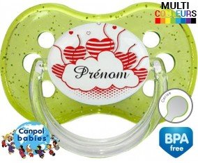 Nuage cœur + prénom: Sucette Cerise-su7.fr