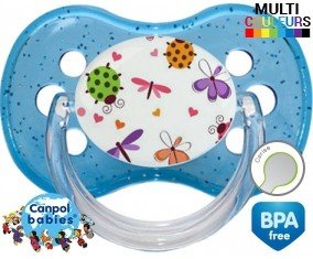 Papillons coccinelles + prénom : Sucette Cerise personnalisée