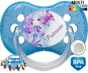 Design papillon + prénom : Sucette Cerise personnalisée