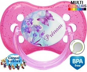 Design papillon + prénom: Sucette Cerise-su7.fr