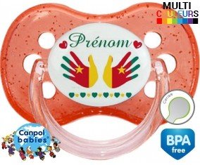 Main de bébé cameroun + prénom: Sucette Cerise-su7.fr
