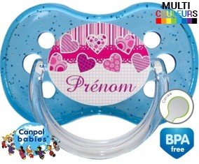 Originale cœur rose + prénom : Sucette Cerise personnalisée