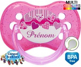 Originale cœur rose + prénom: Sucette Cerise-su7.fr