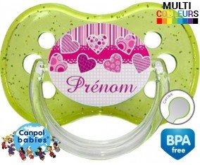 Originale cœur rose + prénom: Sucette Cerise-su7.fr