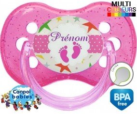 Étoile et pied + prénom: Sucette Cerise-su7.fr