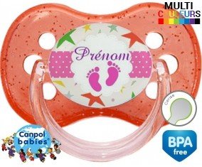 Étoile et pied + prénom: Sucette Cerise-su7.fr