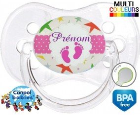 Étoile et pied + prénom: Sucette Cerise-su7.fr