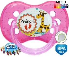 Girafe style3 + prénom: Sucette Cerise-su7.fr