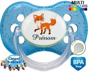 Tetine Renard + prénom embout Cerise personnalisée