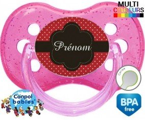 Design marron + prénom: Sucette Cerise-su7.fr