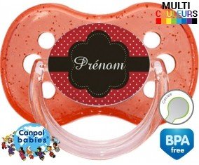 Design marron + prénom: Sucette Cerise-su7.fr