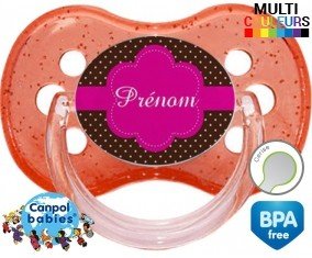 Design marron (fille) + prénom: Sucette Cerise-su7.fr