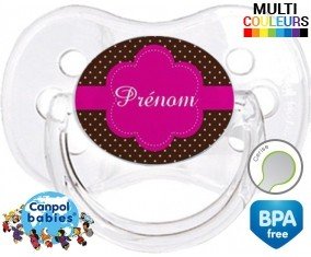 Design marron (fille) + prénom: Sucette Cerise-su7.fr