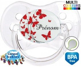 Papillons rouge + prénom: Sucette Cerise-su7.fr