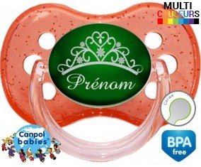 Couronne verte + prénom: Sucette Cerise-su7.fr