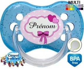 Princesse et noeud + prénom: Sucette Cerise-su7.fr