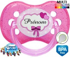 Princesse et noeud + prénom: Sucette Cerise-su7.fr