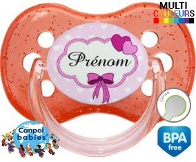 Princesse et noeud + prénom: Sucette Cerise-su7.fr