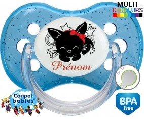 Chat noir + prénom: Sucette Cerise-su7.fr