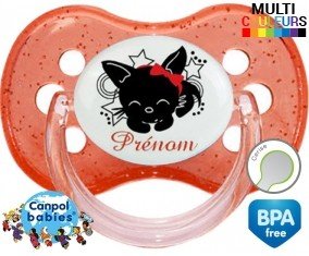Chat noir + prénom: Sucette Cerise-su7.fr