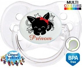 Chat noir + prénom: Sucette Cerise-su7.fr