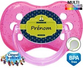 Couleur marin + prénom: Sucette Cerise-su7.fr