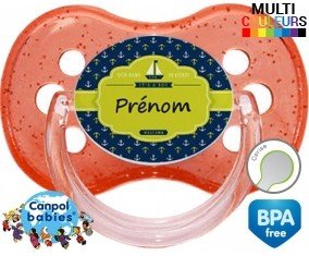 Couleur marin + prénom: Sucette Cerise-su7.fr