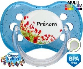 Coquelicot + prénom : Sucette Cerise personnalisée