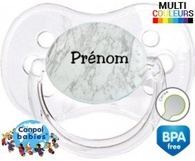 Motif marbre + prénom: Sucette Cerise-su7.fr