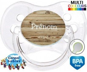 Motif bois + prénom: Sucette Cerise-su7.fr