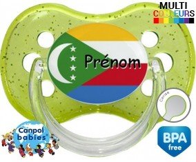 Drapeau comores + prénom: Sucette Cerise-su7.fr