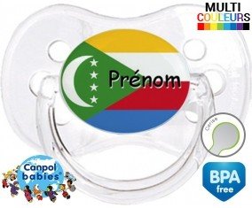 Drapeau comores + prénom: Sucette Cerise-su7.fr