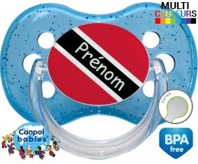 Tetine Personnalisee trinidad et tobago + prénom embout Cerise personnalisée