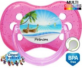 Vacances plage + prénom: Sucette Cerise-su7.fr