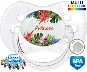 Fleurs tropicales + prénom: Sucette Cerise-su7.fr