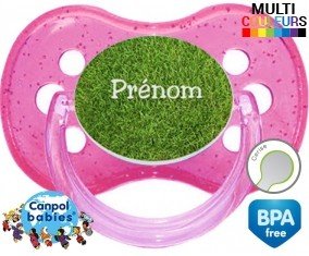 Motif pelouse + prénom: Sucette Cerise-su7.fr