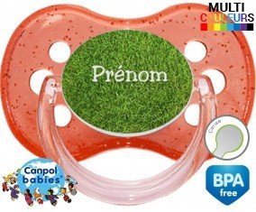 Motif pelouse + prénom: Sucette Cerise-su7.fr