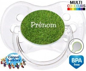 Motif pelouse + prénom: Sucette Cerise-su7.fr