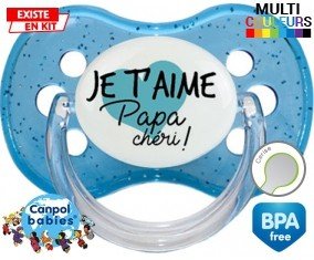 Tetine Je t'aime papa chéri style2 embout Cerise personnalisée