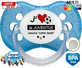 J'aime la juventus + prénom : Sucette Cerise personnalisée