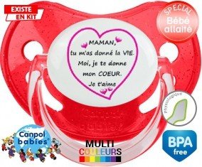 Je te donne mon coeur maman: Sucette Physiologique-su7.fr
