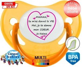 Je te donne mon coeur maman: Sucette Physiologique-su7.fr