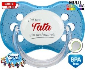 Tetine j'ai une tata qui déchire embout Cerise personnalisée