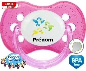 Oiseaux style1 + prénom: Sucette Cerise-su7.fr