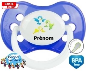 Oiseaux style1 + prénom : Tétine Anatomique personnalisée