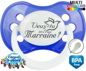 Tetine Originale veux-tu être ma marraine? embout Anatomique personnalisée