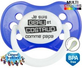 Humour Je suis beau et costaud comme papa : Tétine Anatomique personnalisée